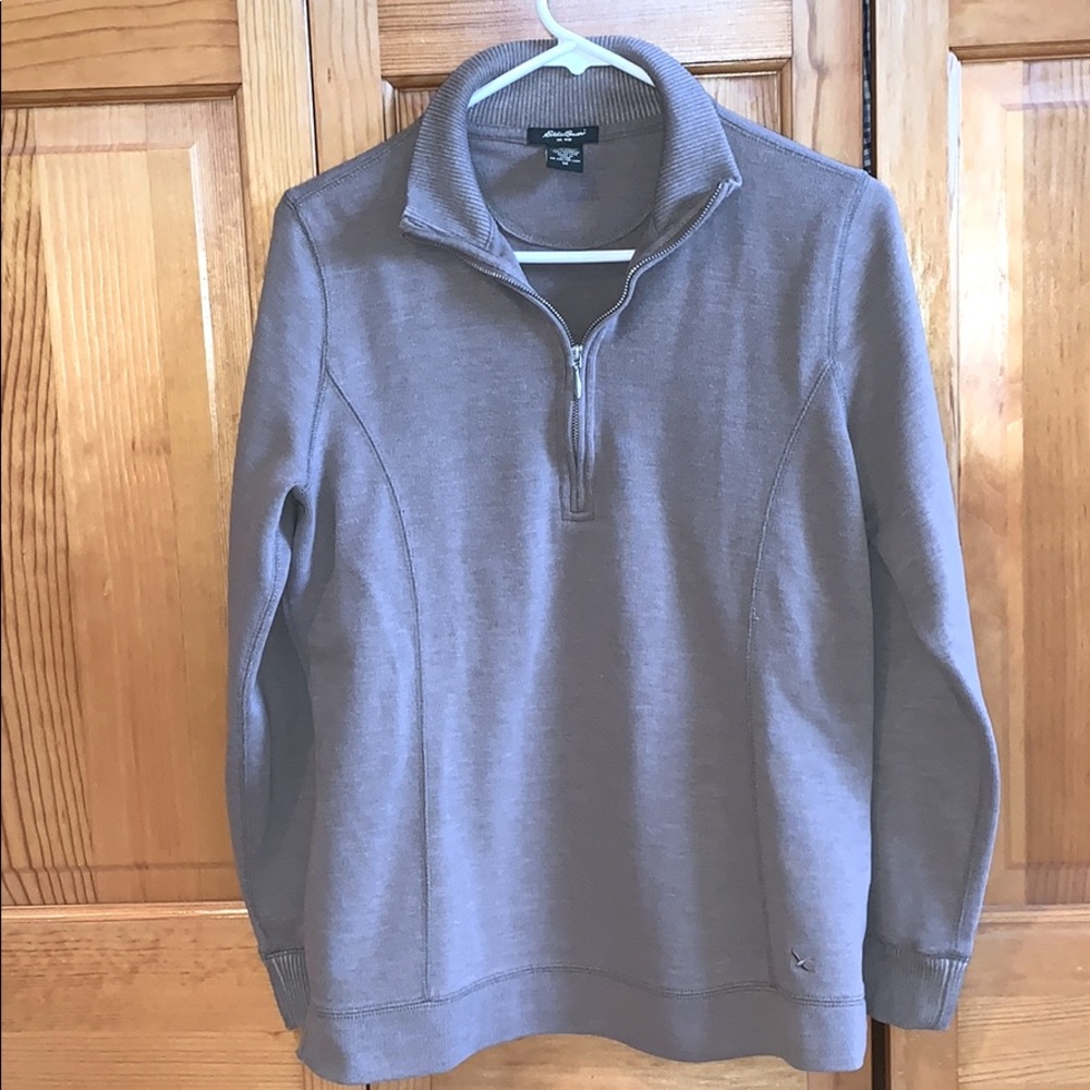 Pullover partial zip up